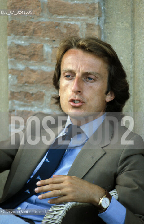 - Venezia,1980.Mostra del Cinema, Hotel Excelsior. Ritratto di Luca Cordero di Montezemolo, dirigente dazienda e presidente della Ferrari. Economia Politica dirigente Fiat Ferrari .- Venice,1980. Venice Film Festival, Excelsior Hotel.Portrait of Luca Cordero di Montezemolo, manager and chairman of Ferrari ©  Graziano Arici