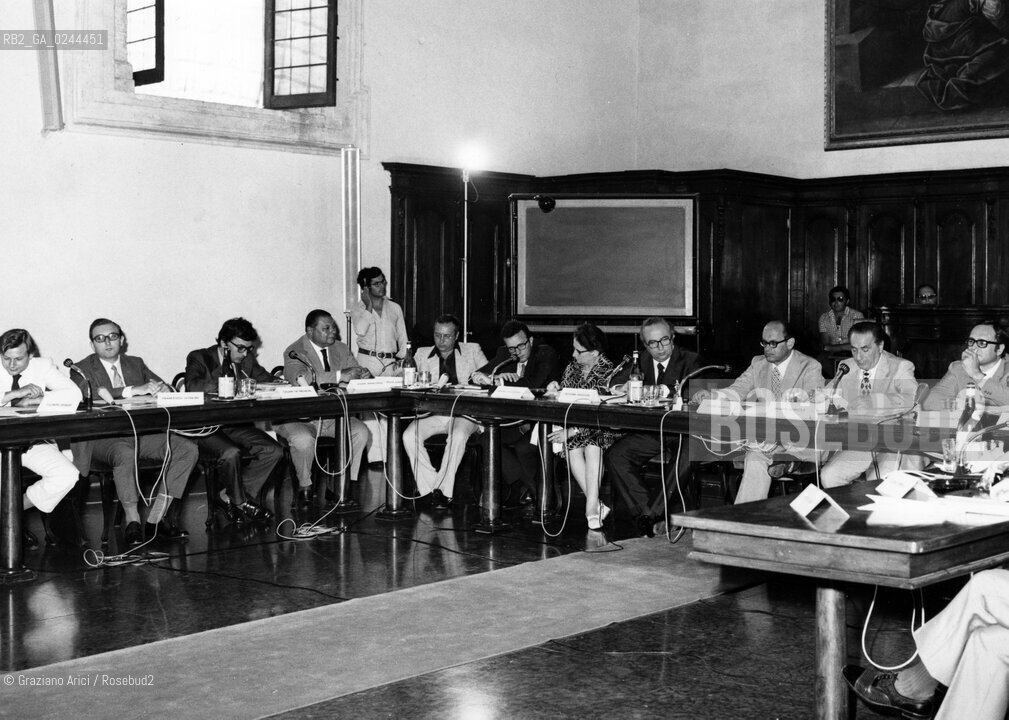 -Venezia,1972.Fondazione Giorgio Cini.Convegno nazionale degli editori italiani- Scuola per Librai. -Venice,1983. Fondazione Giorgio Cini.National Conference of Editors-publishers © Archivio Graziano Arici  astga ©Graziano Arici/Rosebud2