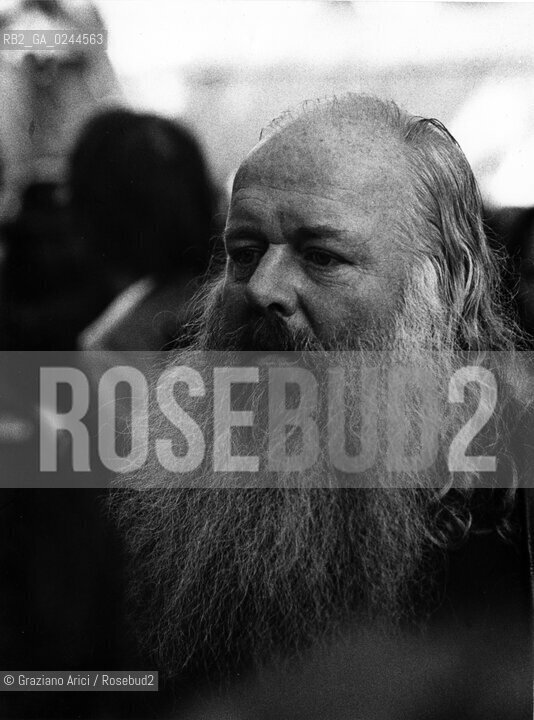 -Trieste,1977. Lo psichiatra sudafricano David Cooper durante una conferenza. Psichiatria psichiatra studioso teorico leader antipsichiatria ritratto -Trieste,1977.David Cooper, British psychiatrist, theorist and leader in the anti-psychiatry movement MES ©Graziano Arici/Rosebud2  astga ©Graziano Arici/Rosebud2