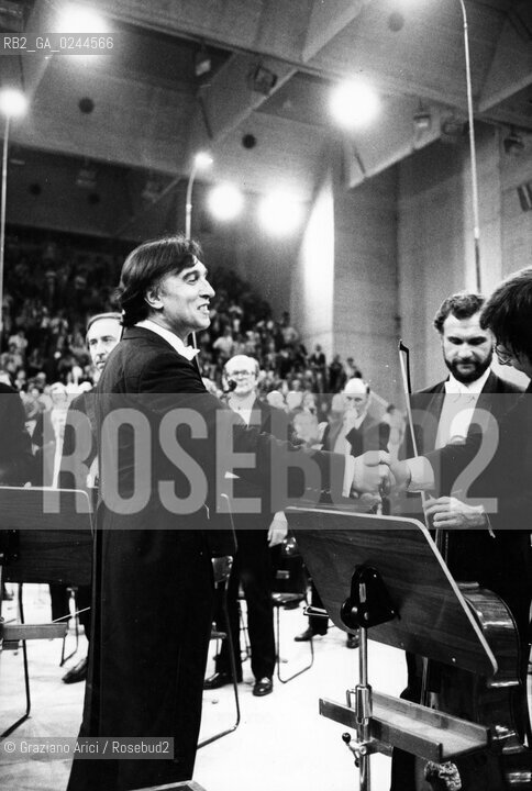 -Venezia,1980.Ritratto di Claudio Abbado, direttore dorchestra Musica classica direttore orchestra ritratto -Venice,1980. Portrait of the conductor Claudio Abbado during a concert ©Graziano Arici/Rosebud2  astga ©Graziano Arici/Rosebud2