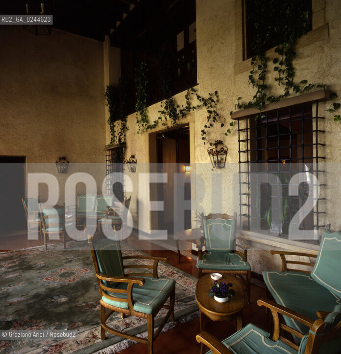 Veneto,1985.Asolo (Treviso). Hotel Cipriani. geo albergo hotel Asolo.Veneto,1985.Asolo(Treviso).Cipriani Hotel ©Graziano Arici/Rosebud2