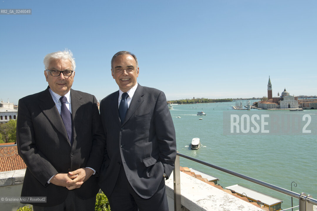 Venice 17/04/2012 - The Venice Biennale President Paolo Baratta with the Venice Film Festival Alberto Barbera Biennale mostra del cinema ©Graziano Arici/Rosebud2