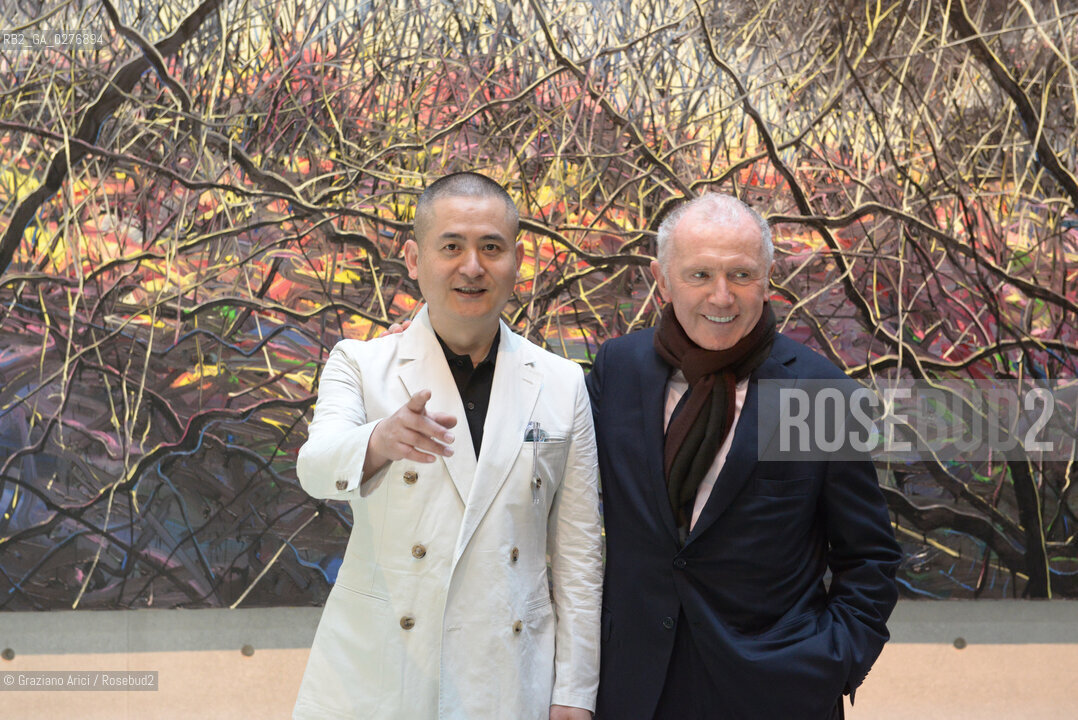 Venice 28 may 2013 - Punta della Dogana Pinault Foundation Zeng Fanzhi with Francois Pinault arte ©Graziano Arici/Rosebud2