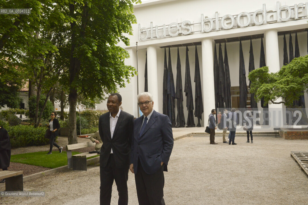 56th International Art Exibition 5/5/15 : the Biennale Director Paolo Baratta with the Director of the Art Exibition Okwui Enwezor  arte artista ©Graziano Arici/Rosebud2