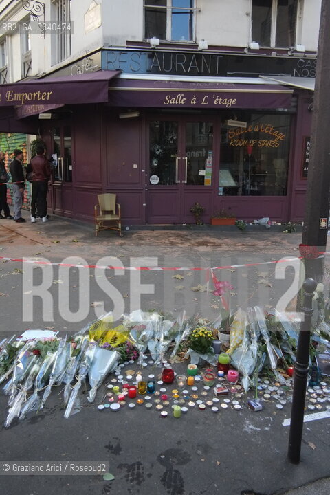 Paris 11-13-15 : in front of Bataclan Theatre were was made the slaughter by the terroris ©Graziano Arici/Rosebud2