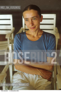 Venezia,1989.Ritratto della ballerina e coreografa Pina Bausch. Danza, ballerina, coreografa.Venice,1989.Portrait of the dancer and choreographer Pina Bausch ©Graziano Arici/Rosebud2
