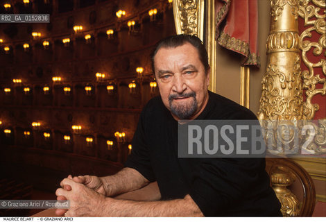 -Venezia,1994. Gran teatro La Fenice.Ritratto di Maurice Bejart, danzatore e coreografo francese Danza Coreografia ritratto -Venice,1994. Gran teatro La Fenice. Portrait of Maurice Bejart,dancer and choreographer ©Graziano Arici/Rosebud2