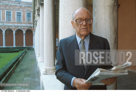 Venezia,1983.Fondazione Cini.Ritratto dello storico e critico letterario Vittore Branca.Letteratura critico storico ritratto.Venice,1983.Fondazione Cini.Portrait of the critic and historian Vittore Branca ©Graziano Arici/Rosebud2