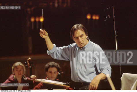 Venezia,1991.Ritratto del direttore dorchestra Claudio Abbado.Musica classica direttore orchestra ritratto concerto.Venice,1991. Portrait of the conductor Claudio Abbado ©Graziano Arici/Rosebud2