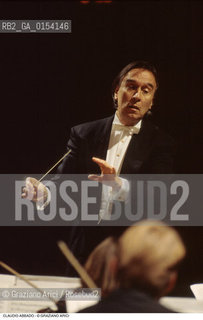 Venezia,1991.Ritratto del direttore dorchestra Claudio Abbado.Musica classica direttore orchestra ritratto concerto.Venice,1991. Portrait of the conductor Claudio Abbado ©Graziano Arici/Rosebud2