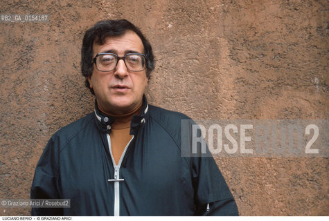 Venezia,1983.Ritratto del direttore dorchestra e compositore Luciano Berio.Musica elettronica direttore orchestra compositore ritratto .Venice,1983. Portrait of the conductor and composer Luciano Berio ©Graziano Arici/Rosebud2