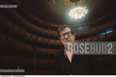 Venezia,1993.Ritratto del direttore dorchestra e compositore Luciano Berio.Musica elettronica contemporanea direttore orchestra compositore ritratto .Venice,1993. Portrait of the conductor and contemporary composer Luciano Berio ©Graziano Arici/Rosebud2