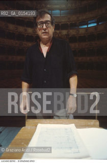 Venezia,1993.Ritratto del direttore dorchestra e compositore Luciano Berio.Musica elettronica contemporanea direttore orchestra compositore ritratto .Venice,1993. Portrait of the conductor and contemporary composer Luciano Berio ©Graziano Arici/Rosebud2