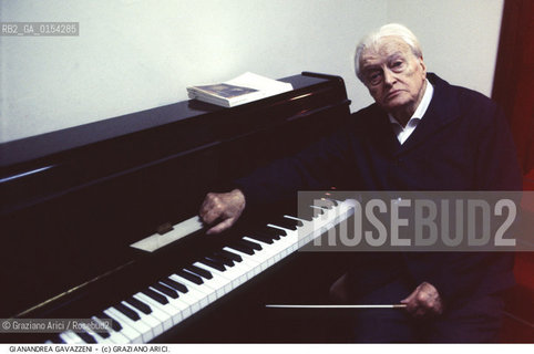 Venezia,1990.Ritratto del direttore dorchestra e compositore Gianandrea Gavazzeni.Musica classica direttore orchestra ritratto .Venice,1990. Portrait of the conductor and composer Gianandrea Gavazzeni ©Graziano Arici/Rosebud2