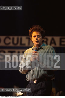 -Jesolo(Venezia),1992. Ritratto del compositore Philip Glass. Musica classica contemporanea minimalismo ritratto compositore.-Jesolo(Venice),1992. Portrait of the contemporary composer Philip Glass ©Graziano Arici/Rosebud2