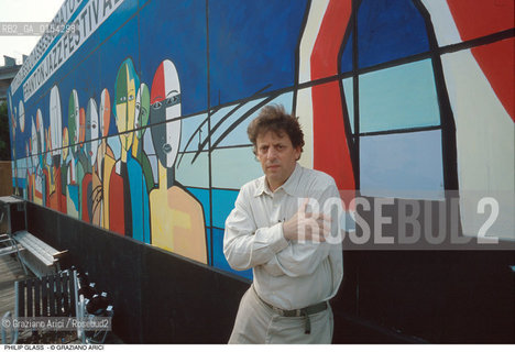 -Jesolo(Venezia),1992. Ritratto del compositore Philip Glass. Musica classica contemporanea minimalismo ritratto compositore.-Jesolo(Venice),1992. Portrait of the contemporary composer Philip Glass ©Graziano Arici/Rosebud2