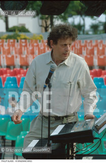 -Jesolo(Venezia),1992. Ritratto del compositore Philip Glass. Musica classica contemporanea minimalismo ritratto compositore.-Jesolo(Venice),1992. Portrait of the contemporary composer Philip Glass ©Graziano Arici/Rosebud2