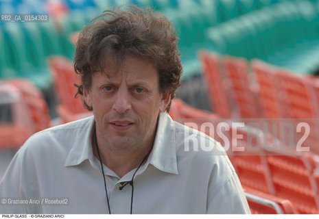 -Jesolo(Venezia),1992. Ritratto del compositore Philip Glass. Musica classica contemporanea minimalismo ritratto compositore.-Jesolo(Venice),1992. Portrait of the contemporary composer Philip Glass ©Graziano Arici/Rosebud2