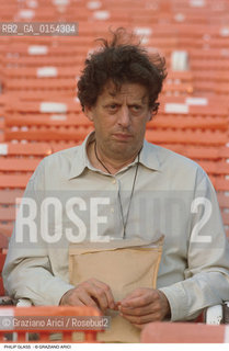-Jesolo(Venezia),1992. Ritratto del compositore Philip Glass. Musica classica contemporanea minimalismo ritratto compositore.-Jesolo(Venice),1992. Portrait of the contemporary composer Philip Glass ©Graziano Arici/Rosebud2