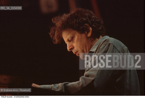 -Jesolo(Venezia),1992. Ritratto del compositore Philip Glass. Musica classica contemporanea minimalismo ritratto compositore.-Jesolo(Venice),1992. Portrait of the contemporary composer Philip Glass ©Graziano Arici/Rosebud2