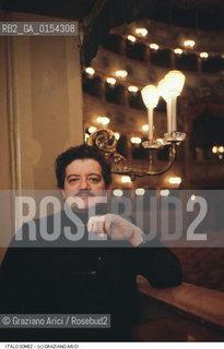 Venezia,1992.Gran Teatro La Fenice.Ritratto del compositore e critico Italo Gomez.Musica contemporanea compositore ritratto critico.Venice,1992.Gran teatro La Fenice.Portrait of the composer and critic Italo Gomez ©Graziano Arici/Rosebud2