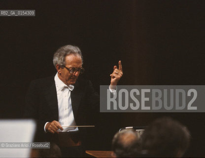 Venezia,1989.Ritratto del direttore dorchestra Ettore Gracis.Musica classica direttore orchestra ritratto .Venice,1989.Portrait of the conductor Ettore Gracis ©Graziano Arici/Rosebud2
