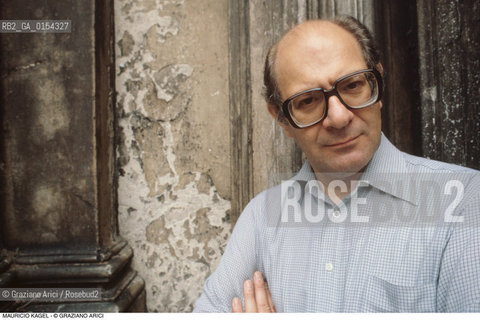 Venezia, 1991.Ritratto del compositore e direttore dorchestra Mauricio Kagel. Musica compositore contemporaneo ritratto direttore orchestra.Venice, 1991. Portrait of the composer and conductor Mauricio Kagel ©Graziano Arici/Rosebud2