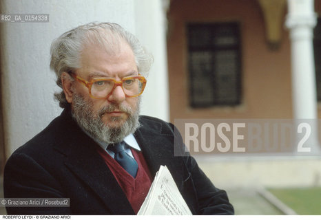 Venezia,1994.Ritratto di Roberto Leydi,musicologo. Musica critico musicologia ritratto -Venice,1994. Portrait of Roberto Leydi, musicologist music critic ©Graziano Arici/Rosebud2