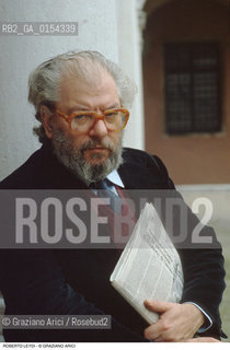 Venezia,1994.Ritratto di Roberto Leydi,musicologo. Musica critico musicologia ritratto -Venice,1994. Portrait of Roberto Leydi, musicologist music critic ©Graziano Arici/Rosebud2