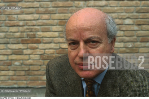 Venezia,1984.Ritratto del critico darte Renato Barilli. Arte critico ritratto saggista .Venice,1984. Portrait of the art critic Renato Barilli ©Graziano Arici/Rosebud2