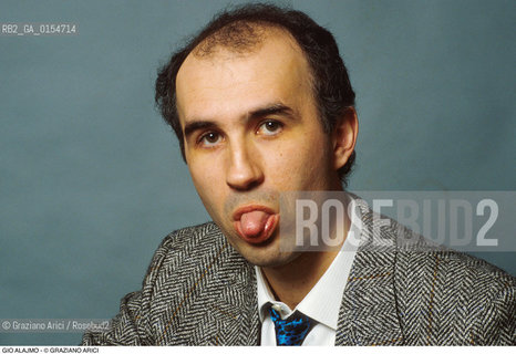 Venezia,1996.Ritratto del giornalista e critico musicale Gio Alajmo.Letteratura giornalismo musica ritratto.Venice,1996.Portrait of the journalist e music critic Gio Alajmo ©Graziano Arici/Rosebud2