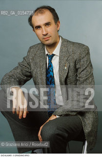 Venezia,1996.Ritratto del giornalista e critico musicale Gio Alajmo.Letteratura giornalismo musica ritratto.Venice,1996.Portrait of the journalist e music critic Gio Alajmo ©Graziano Arici/Rosebud2