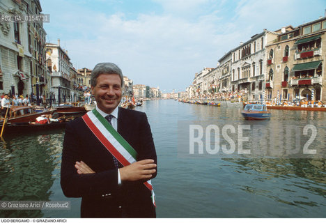 Venezia,1991.Ritratto del sindaco di Venezia Ugo Bergamo.Politica sindaco ritratto .Venice,1991. Portrait of the mayor fo Venice Ugo Bergamo ©Graziano Arici/Rosebud2
