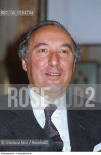 Venezia,1991.Ritratto del politico e imprenditore Carlo Bernini, ex Presidente Regione Veneto.Politica politico imprenditore ritratto.Venice,1991. Portrait of the politician and businessman Carlo Bernini  ©Graziano Arici/Rosebud2