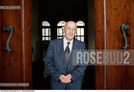 Venezia,1993.Ritratto del magistrato Antonino Caponnetto. Magistrato Giustizia commissione Antimafia pool Palermo legge Stato processo Mafia Lotta giurisprudenza diritto.Venice,1993. Portrait of the magistrate judge Antonino Caponnetto,president of antimafia board  ©Graziano Arici/Rosebud2