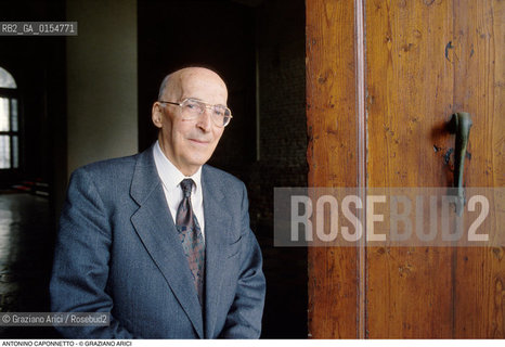 Venezia,1993.Ritratto del magistrato Antonino Caponnetto. Magistrato Giustizia commissione Antimafia pool Palermo legge Stato processo Mafia Lotta giurisprudenza diritto.Venice,1993. Portrait of the magistrate judge Antonino Caponnetto,president of antimafia board  ©Graziano Arici/Rosebud2