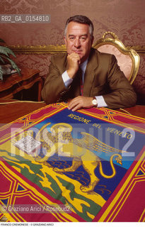 Venezia,1990.Ritratto del politico Franco Cremonese, Presidente Regione Veneto Politica politico ritratto.Venice,1990. Portrait of the politician  Franco Cremonese, President of Veneto Region ©Graziano Arici/Rosebud2