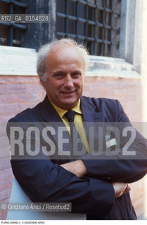 Venezia,1990.Ritratto di Plinio Danieli,imprenditore e marito della stilista Fiorella Mancini. Ritratto economia moda imprenditore.Venice,1990. Portrait of the Plinio Danieli, husband of Fiorella Mancini,stylist  ©Graziano Arici/Rosebud2