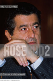 Venezia,1990.Ritratto di Carlo De Benedetti,imprenditore ed editore. Economia Olivetti industria imprenditore editore.Venice,1990. Portrait of the Carlo De Benedetti, businessman and publisher ©Graziano Arici/Rosebud2