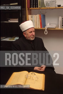 -Sarajevo,1994.Ritratto del gran mufti di Sarajevo Mustafa Cerić. Politica religione Islam Musulmano  - Saraejov,1994. Portrait of the Grand Mufti of Bosnia-Herzegovina Mustafa Cerić ©Graziano Arici/Rosebud2