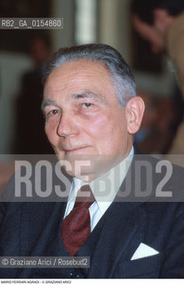 Venezia,1988.Ritratto del politico Mario Ferrari Aggradi. Politica politico ritratto.Venice,1988. Portrait of the politician Mario Ferrari Aggradi ©Graziano Arici/Rosebud2