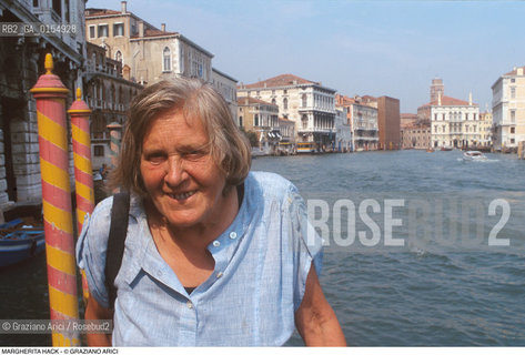 Venezia,1997.Ritratto di Margherita Hack, astrofisica e scienziata. Scienza scienziata astrofisica ritratto scrittrice scientifico.Venice,1980. Portrait of the astrophysicist and popular science writer  Margherita Hack ©Graziano Arici/Rosebud2