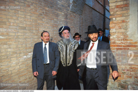 Venezia,1997.Ritratto del rabbino capo safardita di Gerusalemme Eliyahu Bakshi-Doron. Religione rabbino safardita ritratto Ghetto ebraico.Venice,1997.Portrait of the Eliyahu Bakshi-Doron, sephardic rabbi of Jerusalem- Jewish religion  ©Graziano Arici/Rosebud2