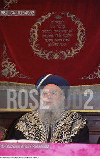 Venezia,1997.Ritratto del rabbino capo safardita di Gerusalemme Eliyahu Bakshi-Doron. Religione rabbino safardita ritratto Ghetto ebraico.Venice,1997.Portrait of the Eliyahu Bakshi-Doron, sephardic rabbi of Jerusalem- Jewish religion  ©Graziano Arici/Rosebud2