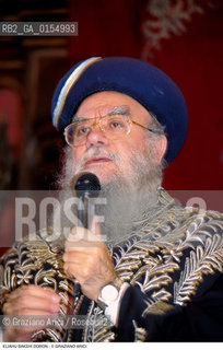 Venezia,1997.Ritratto del rabbino capo safardita di Gerusalemme Eliyahu Bakshi-Doron. Religione rabbino safardita ritratto Ghetto ebraico.Venice,1997.Portrait of the Eliyahu Bakshi-Doron, sephardic rabbi of Jerusalem- Jewish religion  ©Graziano Arici/Rosebud2