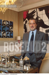 Venezia,1996.Ritratto di Attilio Codognato, collezionista e critico darte in casa sua. Arte critico art.Venice,1996.Portrait of the critic and art collector Attilio Codognato at home ©Graziano Arici/Rosebud2