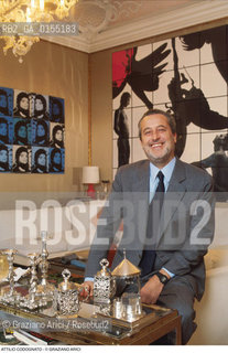 Venezia,1996.Ritratto di Attilio Codognato, collezionista e critico darte in casa sua. Arte critico art.Venice,1996.Portrait of the critic and art collector Attilio Codognato at home ©Graziano Arici/Rosebud2