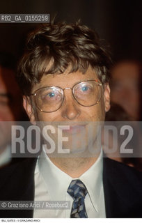 Venezia,1996.Ritratto di Bill Gates,informatico e imprenditore, fondatore della Microsoft. Informatica tecnologia computer imprenditore.Venice,1996. Portrait of the Bill Gates,business magnate, investor and founder of Microsoft ©Graziano Arici/Rosebud2