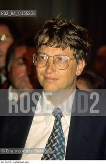 Venezia,1996.Ritratto di Bill Gates,informatico e imprenditore, fondatore della Microsoft. Informatica tecnologia computer imprenditore.Venice,1996. Portrait of the Bill Gates,business magnate, investor and founder of Microsoft ©Graziano Arici/Rosebud2