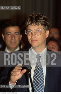 Venezia,1996.Ritratto di Bill Gates,informatico e imprenditore, fondatore della Microsoft. Informatica tecnologia computer imprenditore.Venice,1996. Portrait of the Bill Gates,business magnate, investor and founder of Microsoft ©Graziano Arici/Rosebud2